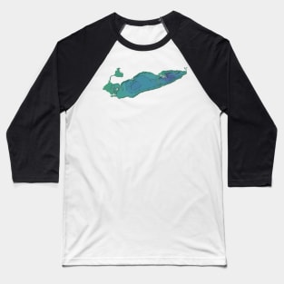 Lake Erie Topographical Map Baseball T-Shirt